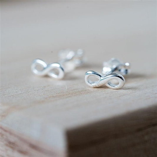 Infinity Stud Earrings With Personalised Gift Box