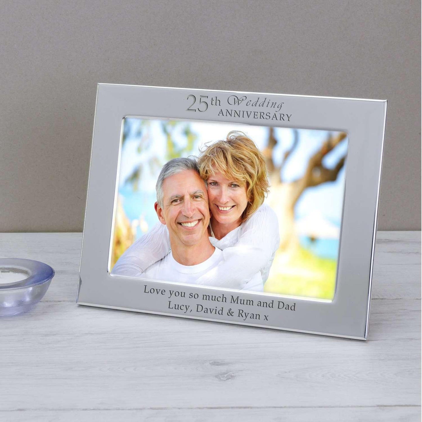 Personalised 25th Silver Wedding Anniversary Photo Frame - Myhappymoments.co.uk