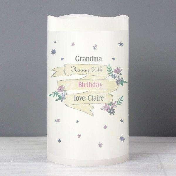 Personalised Garden Bloom LED Candle - Myhappymoments.co.uk