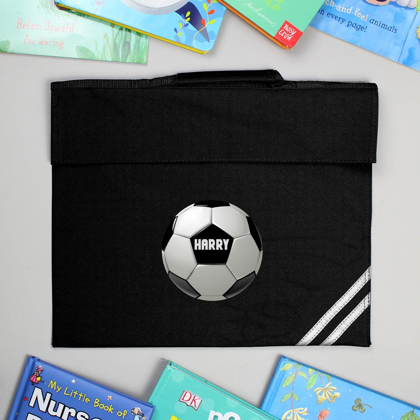 Personalised Football Black Book Bag