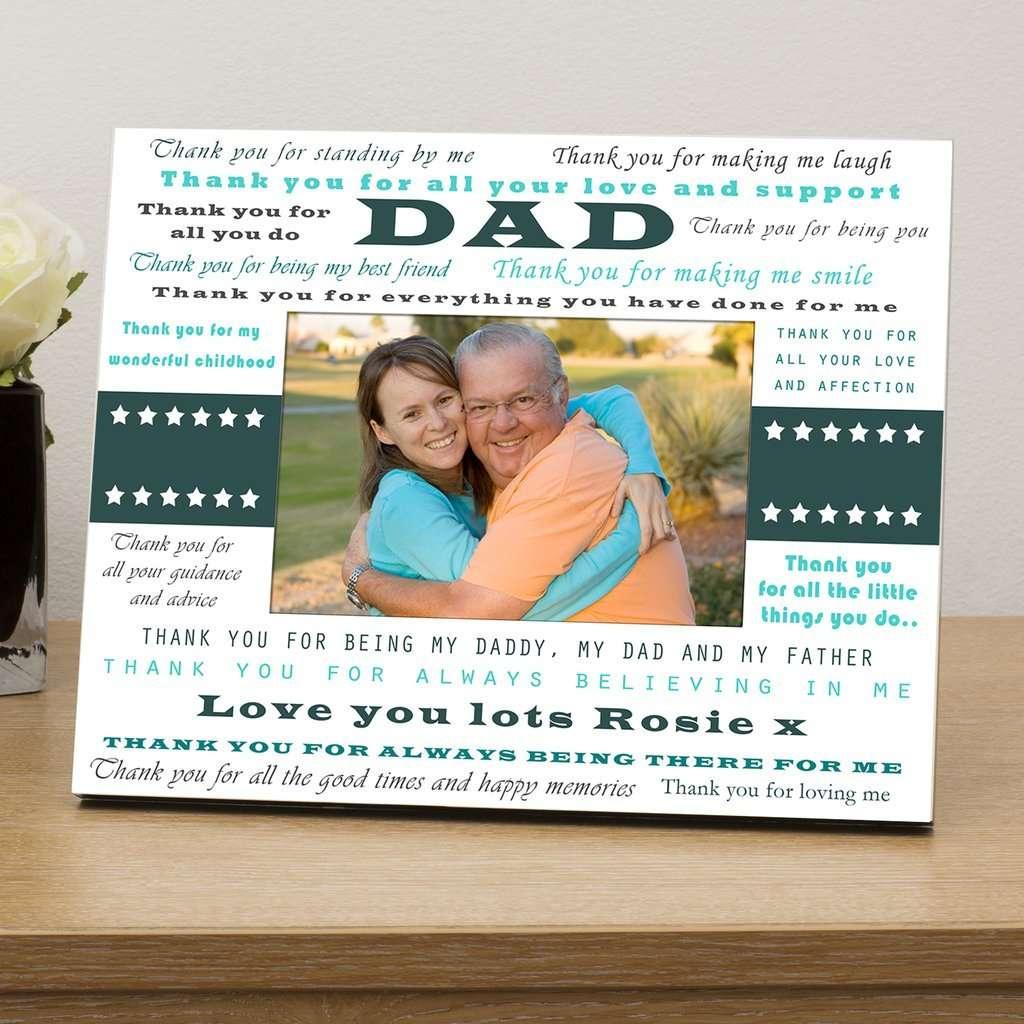 Personalised Thank You Dad Photo Frame Wooden 6x4 - Myhappymoments.co.uk