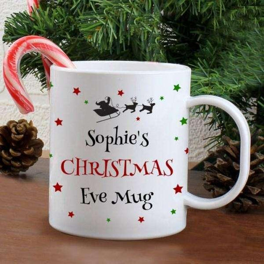 Personalised Christmas Eve Plastic Mug - Myhappymoments.co.uk