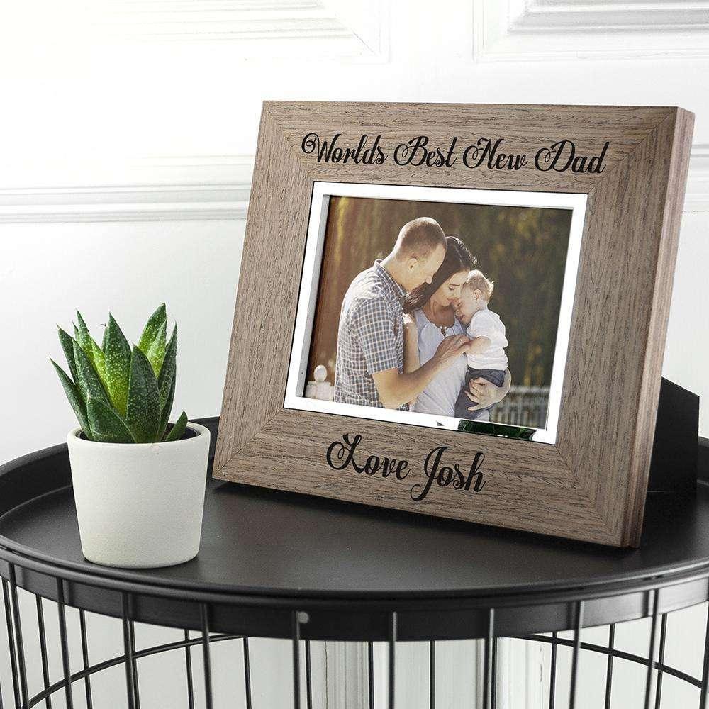 Personalised World's Best New Dad Photo Frame - Myhappymoments.co.uk