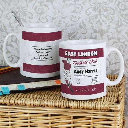 Personalised Vintage Football Claret Supporter's Mug - Myhappymoments.co.uk