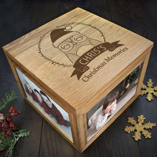 Personalised Woodland Owl Christmas Memory Photo Keepsake Box - Myhappymoments.co.uk