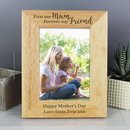 Personalised First My Mum Forever My Friend 5x7 Wooden Photo Frame - Myhappymoments.co.uk