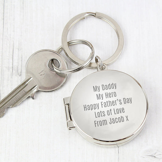 Personalised Free Text Photo Locket Keyring