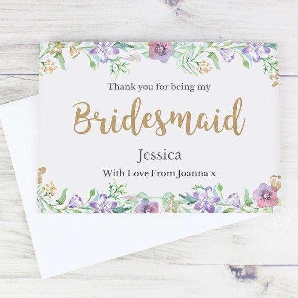 Personalised Thank You For Being My Bridesmaid Card - Myhappymoments.co.uk