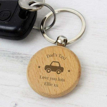 Personalised Car Design Wooden Round Keyring