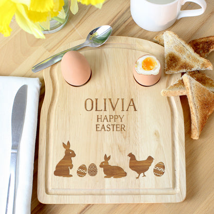 Personalised Spring Egg & Toast Board - Soldiers - Easter Gift