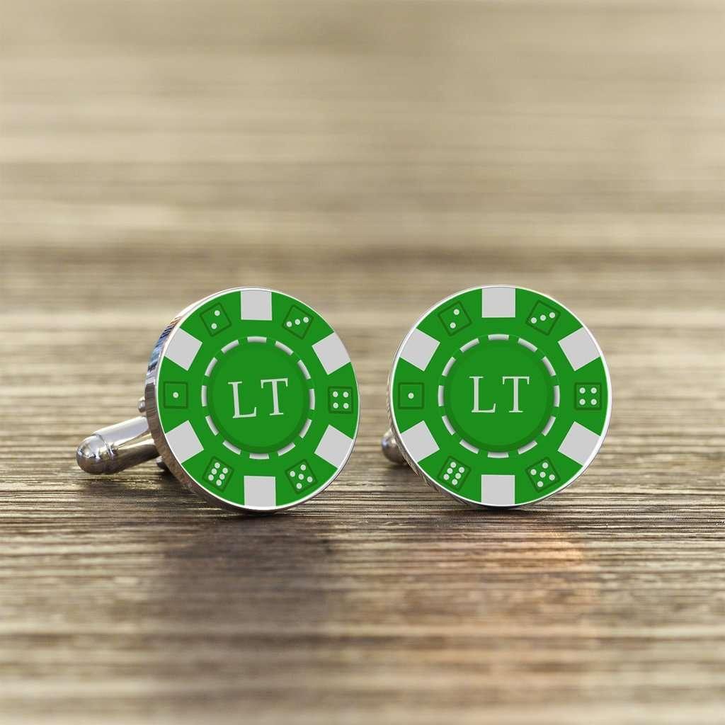 Personalised Poker Chip Cufflinks - Myhappymoments.co.uk