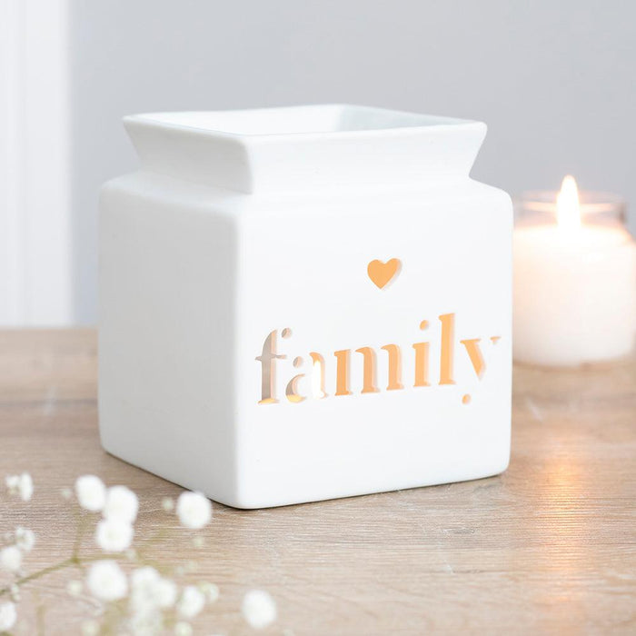 White Family Cut Out Oil Burner