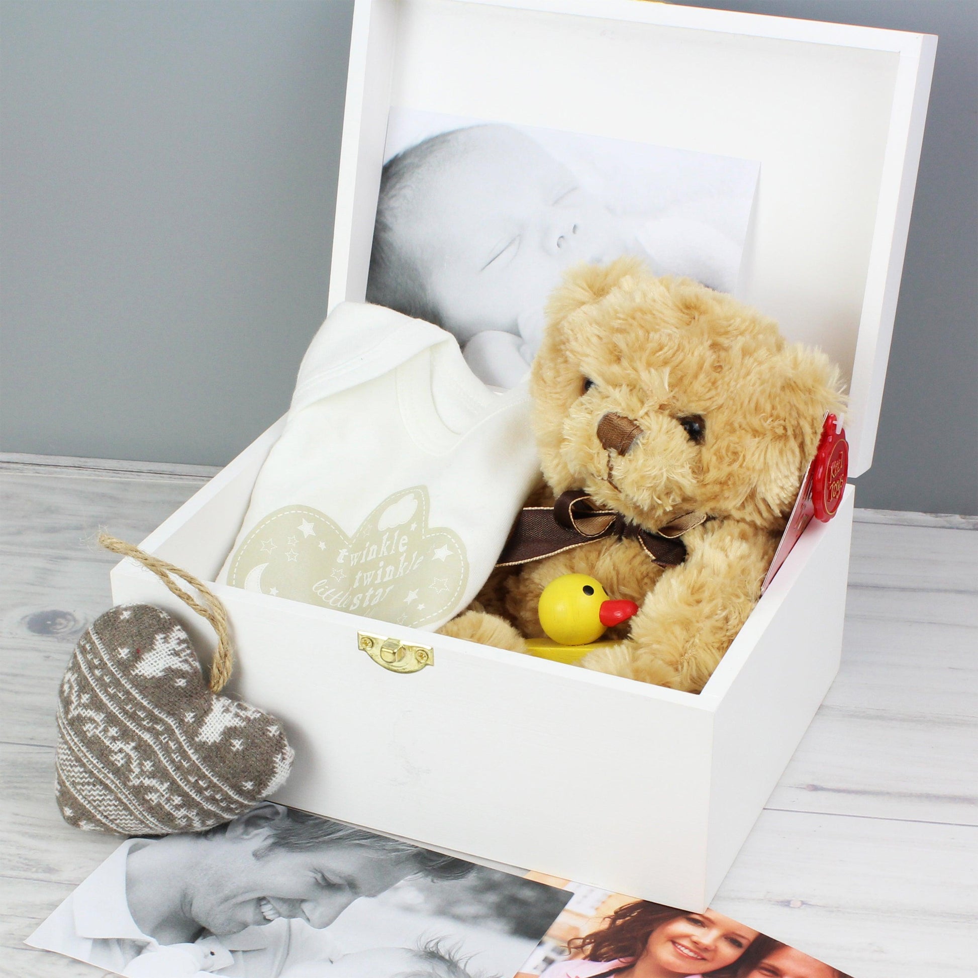 Personalised Twinkle Twinkle White Wooden Keepsake Box - Myhappymoments.co.uk