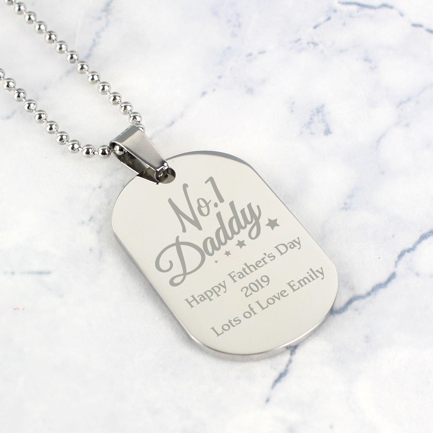 Personalised No.1 Daddy Dog Tag Necklace - Myhappymoments.co.uk