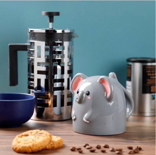 Novelty Adoramals Elephant Upside Down Ceramic Shaped Mug