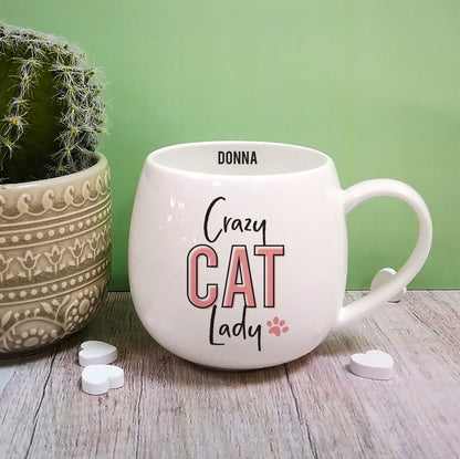 Personalised Crazy Cat Lady Mug - Myhappymoments.co.uk