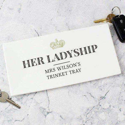 Personalised Her Ladyship Ceramic Trinket Tray - Myhappymoments.co.uk