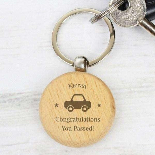 Personalised Car Design Wooden Round Keyring