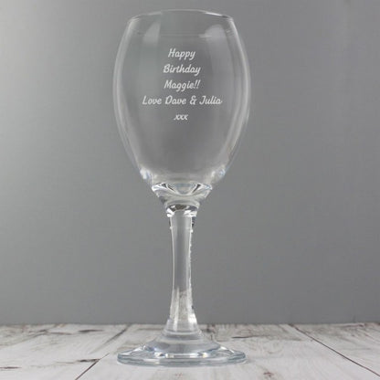 Personalised Any Message Wine Glass - Myhappymoments.co.uk