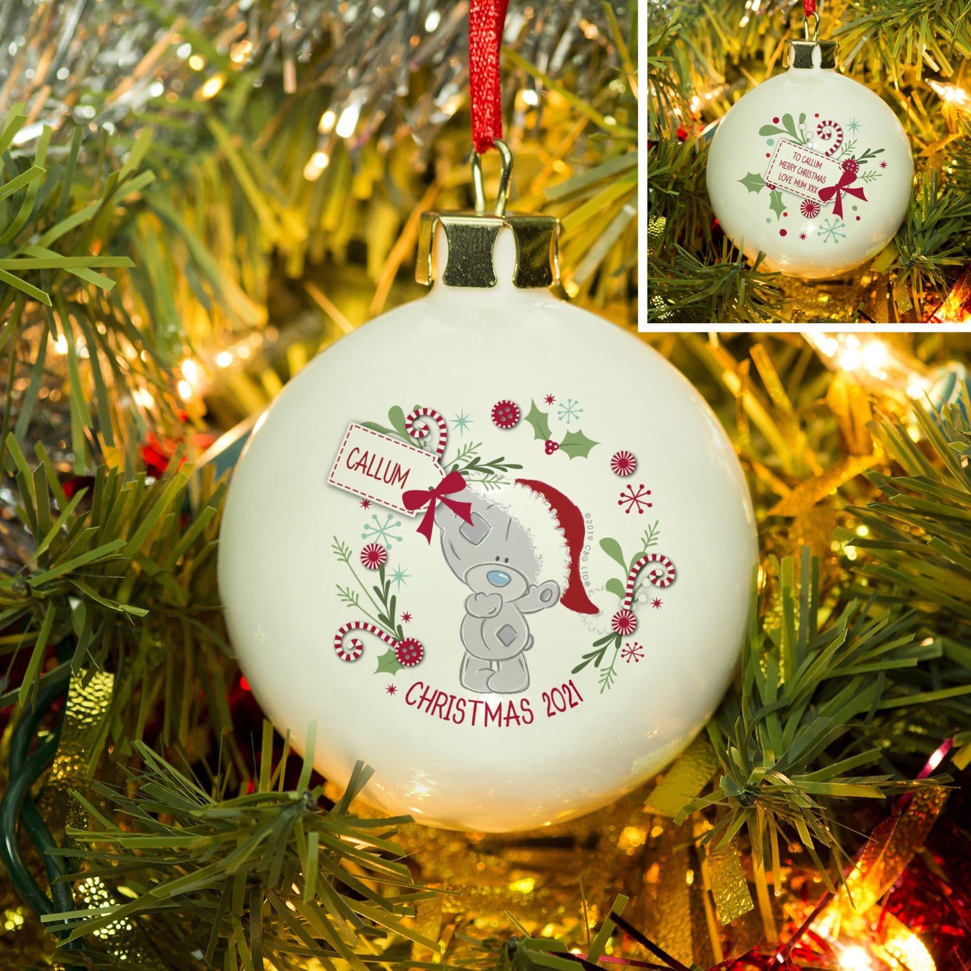 Personalised Me To You Christmas Wreath Bauble