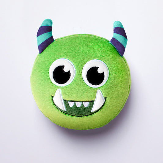 Relaxeazzz Green Monster Round Plush Travel Pillow & Eye Mask