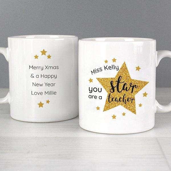 Personalised You Are A Star Teacher Mug - Myhappymoments.co.uk