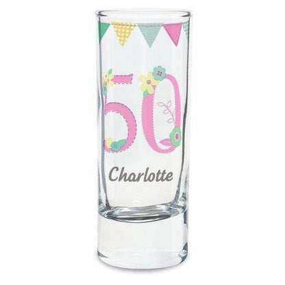 Personalised Birthday Age Female Shot Glass - Myhappymoments.co.uk