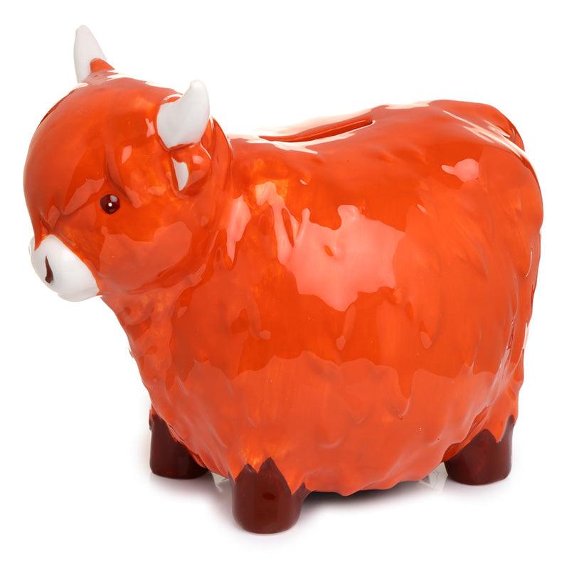 Highland Coo Cow Money Box