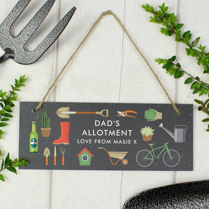 Personalised Garden Printed Hanging Slate Plaque - Myhappymoments.co.uk