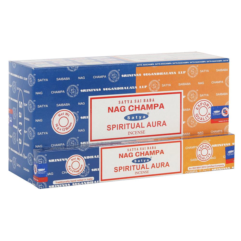 12 Pack of Combo Satya Incense Sticks - Nag Champa Spiritual Aura