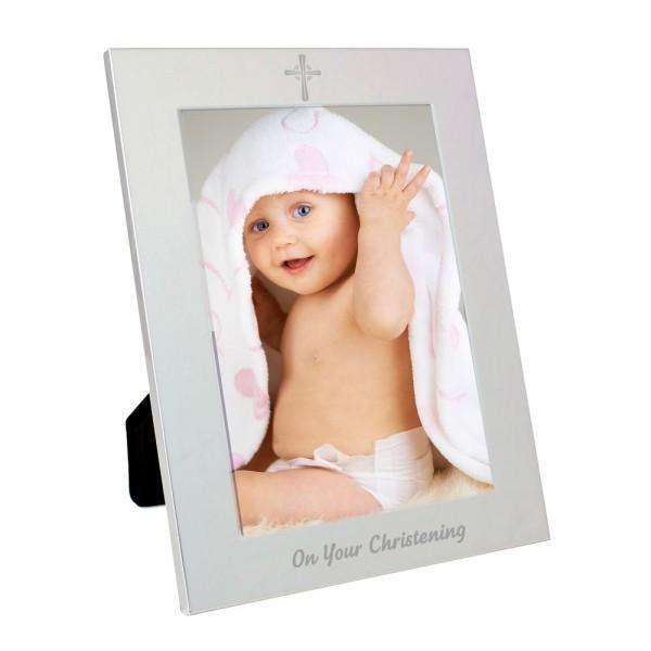 Silver 5x7 Christening Photo Frame - Myhappymoments.co.uk