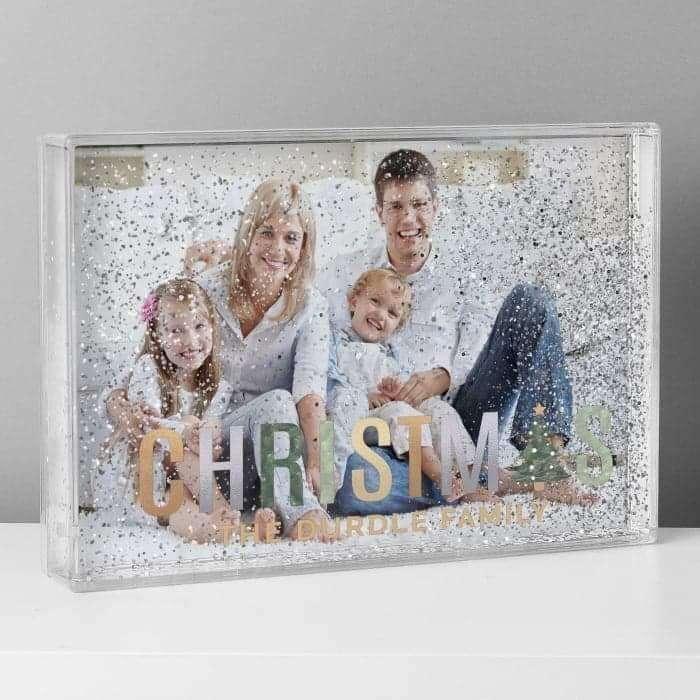 Personalised Christmas Glitter Shaker Photo Frame - Myhappymoments.co.uk