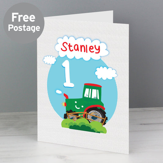 Personalised Tractor Birthday Card