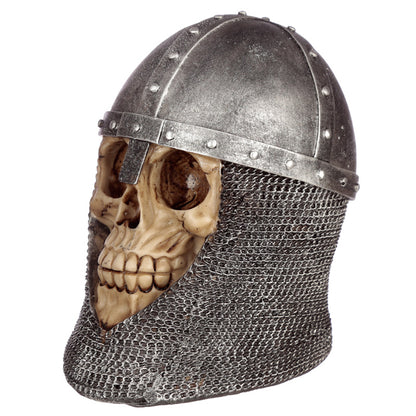 Skull with Chain Mail and Helmet Ornament - Myhappymoments.co.uk