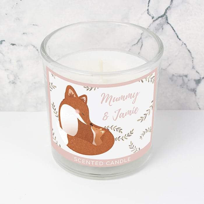 Personalised Mummy and Me Fox Scented Jar Candle - Myhappymoments.co.uk