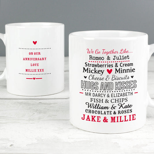 Personalised We Go Together Like Mug - Myhappymoments.co.uk