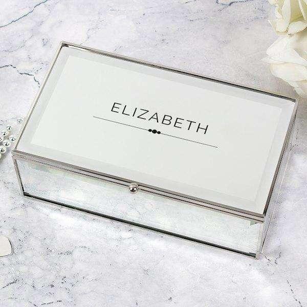 Personalised Classic Mirrored Jewellery Box - Myhappymoments.co.uk