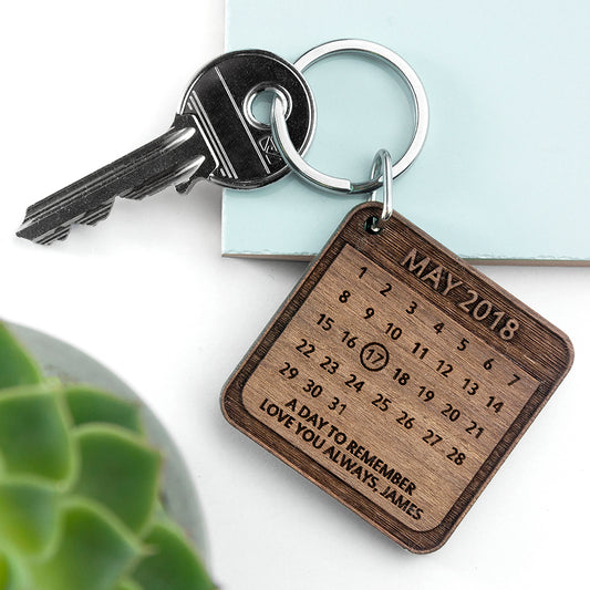 Personalised A Day To Remember Special Date Keyring