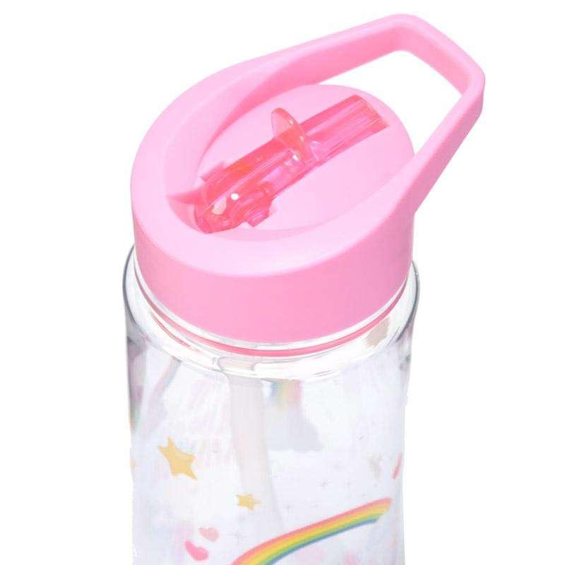 Unicorn Water Bottle with Flip Straw 500ml - Myhappymoments.co.uk