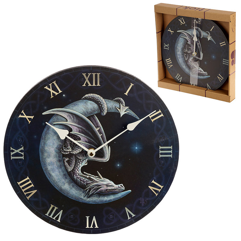 Sweet Dreams Dragon in Moon Wall Clock - Myhappymoments.co.uk