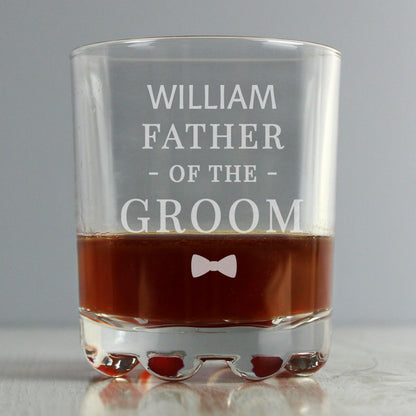 Personalised Father of the Groom Glass Tumbler