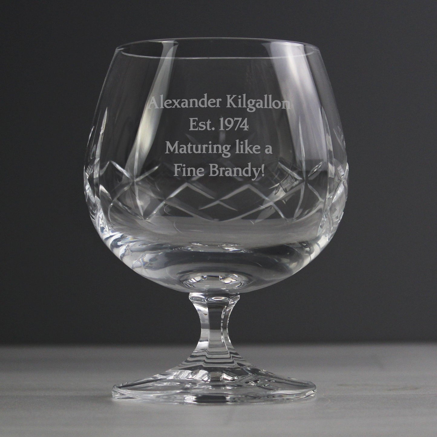 Personalised Crystal Brandy Glass - Small - Myhappymoments.co.uk