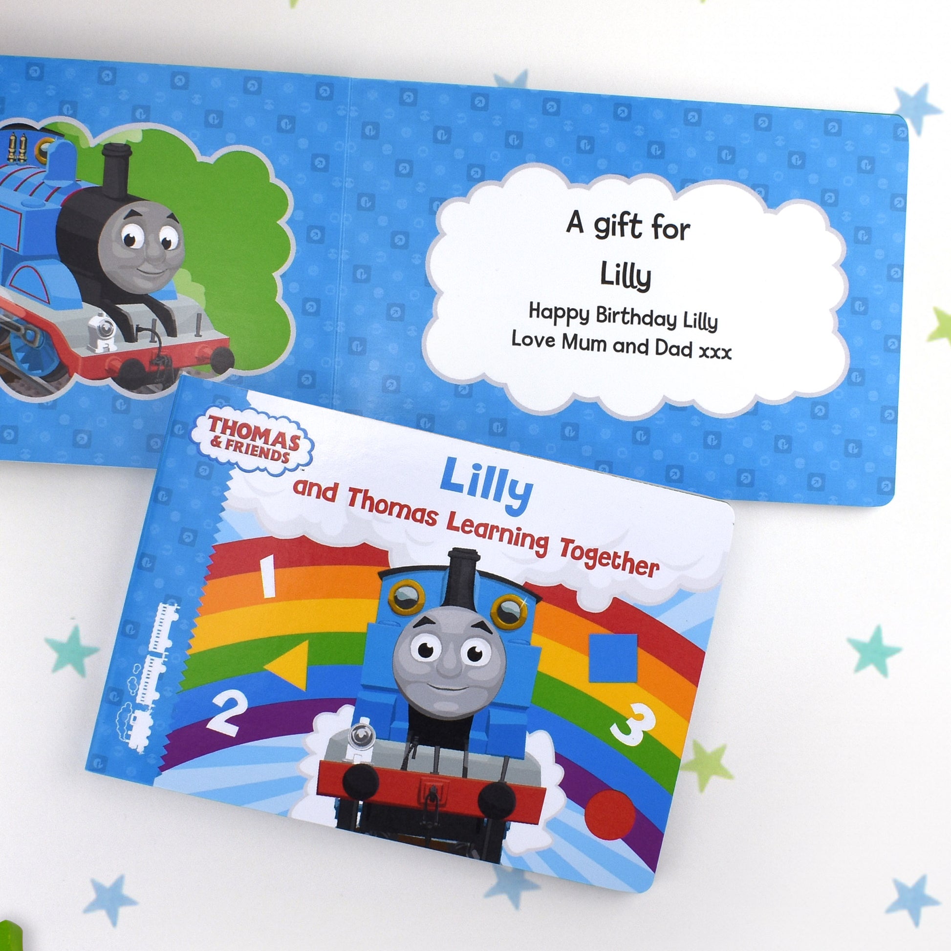 Personalised Me and Thomas Learning Together Board Book - Myhappymoments.co.uk