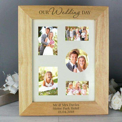 Personalised 'Our Wedding Day' 8x10 Wooden Photo Frame - Myhappymoments.co.uk