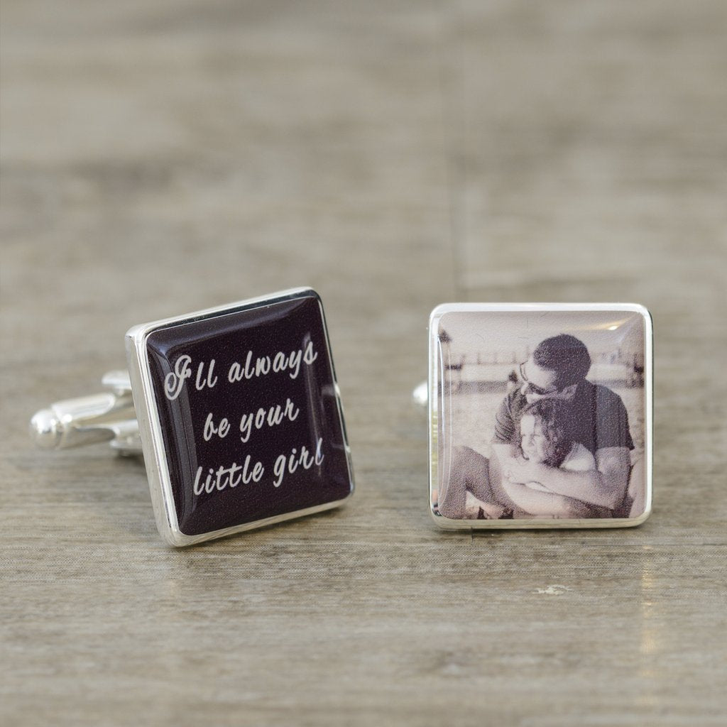 I'll Always Be Your Little Girl Photo Cufflinks - Myhappymoments.co.uk