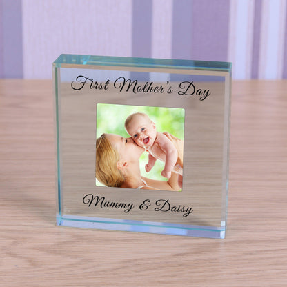 Personalised First Mother’s Day Photo Glass Token - Mummy &