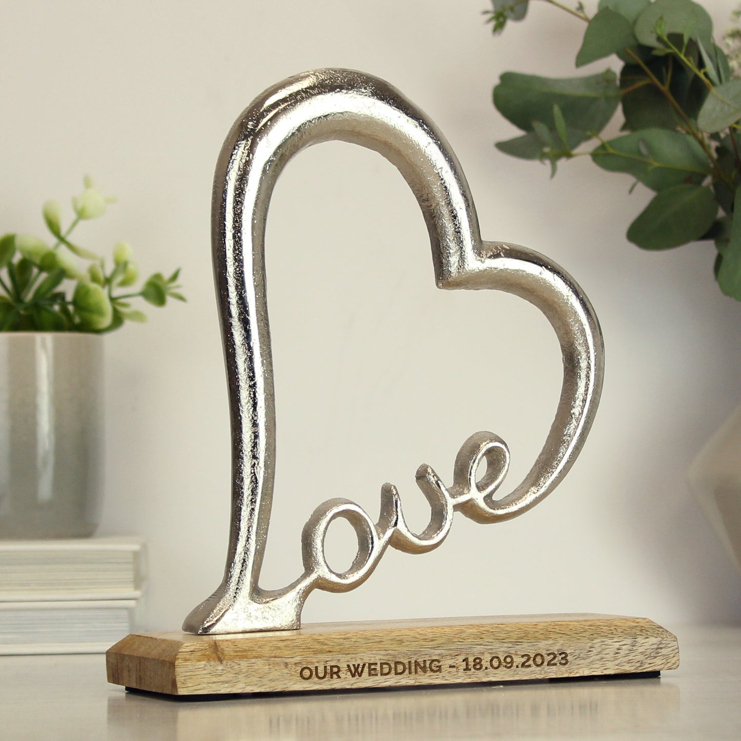 Personalised Love Heart Standing Ornament