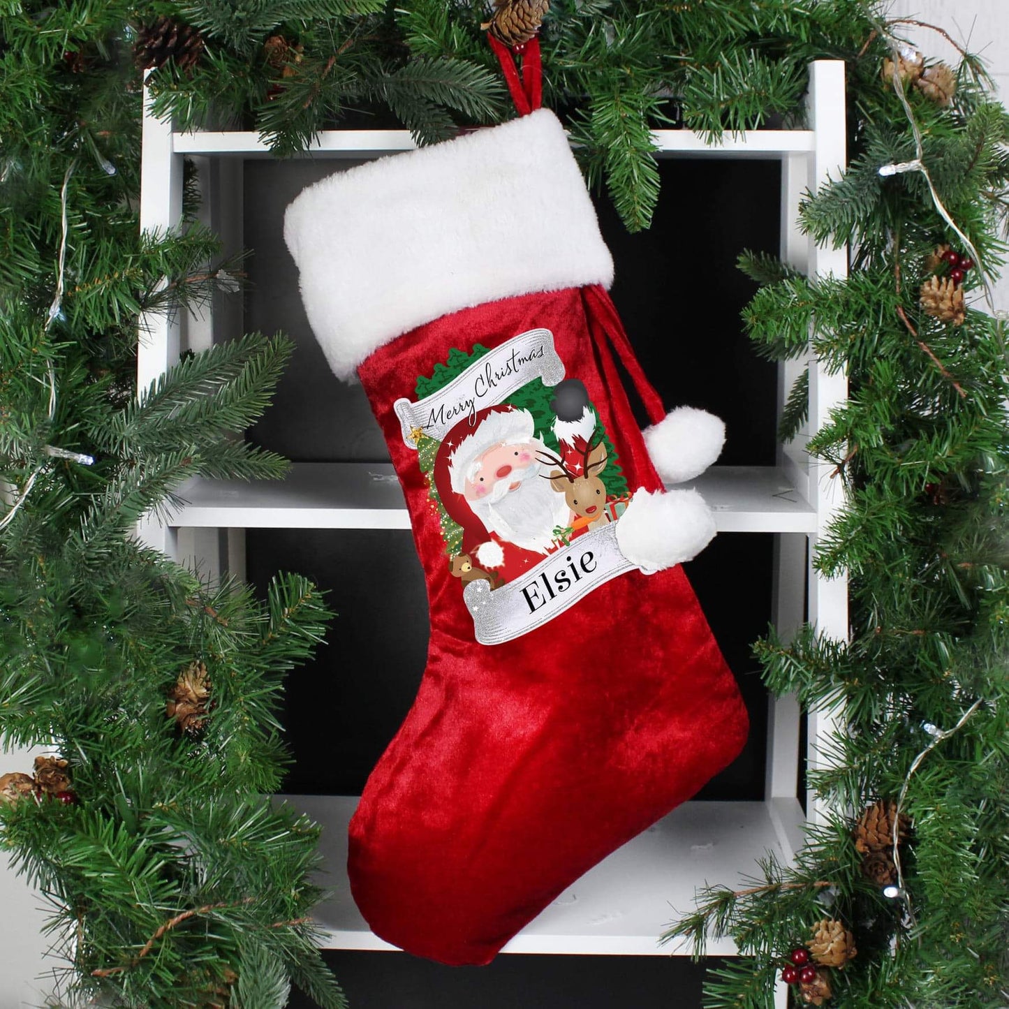 Personalised Red Christmas Santa Stocking