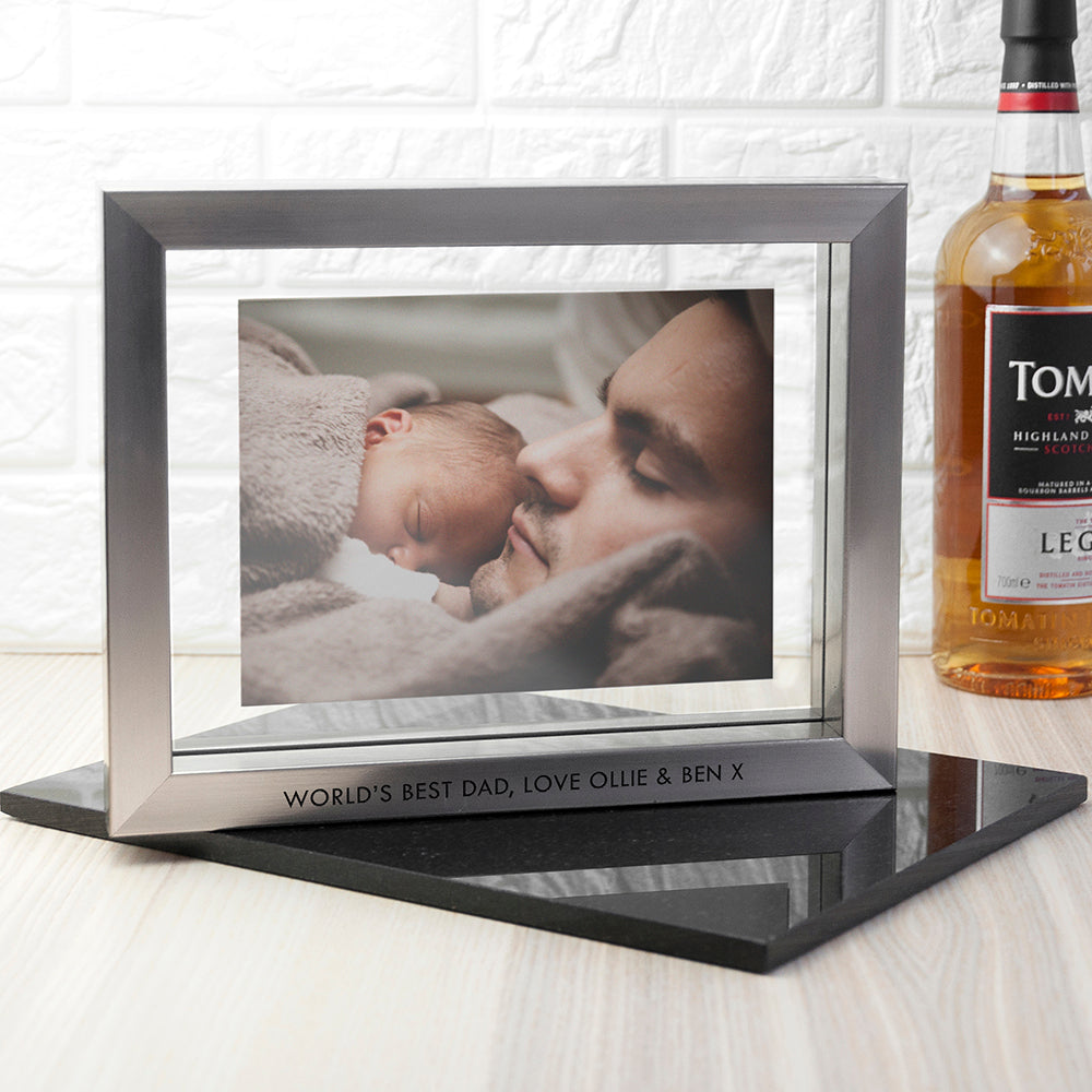 Personalised Metallic Grey Photo Frame - Myhappymoments.co.uk