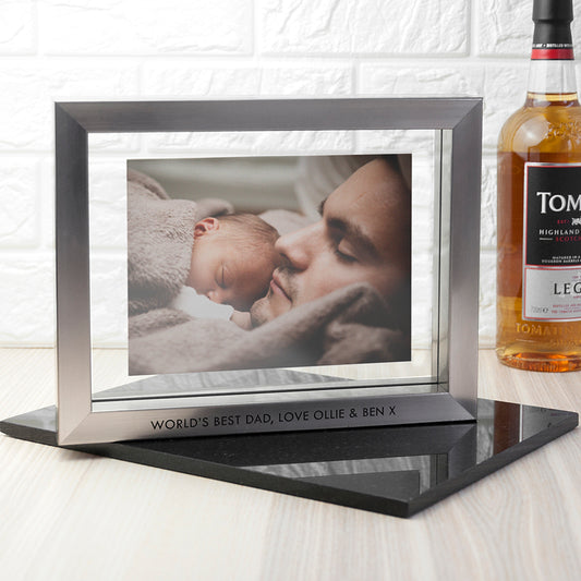 Personalised Metallic Grey Photo Frame - Myhappymoments.co.uk